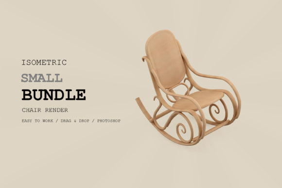 Isometric Chair 3D Render Pack for Creative Projects
