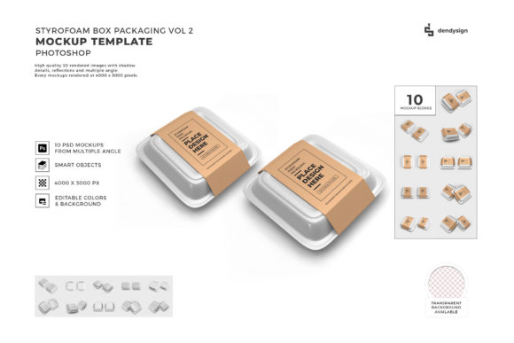 Styrofoam Food Box 3D Mockup Bundle 2 – A Must-Have for Modern Designers